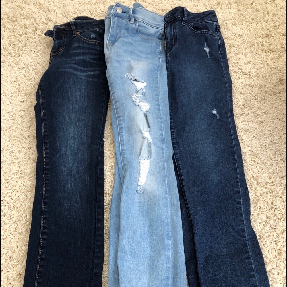 3 pairs of girls jeans